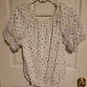 CeCe Purple Ruffled Relaxed Blouse